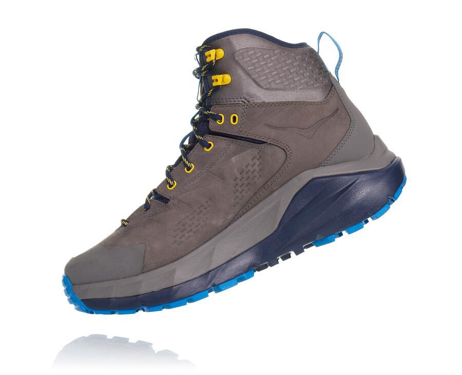 Hoka One One Hiking Boots Mens Grey/Blue - Kaha GORE-TEX - 61320CGMN